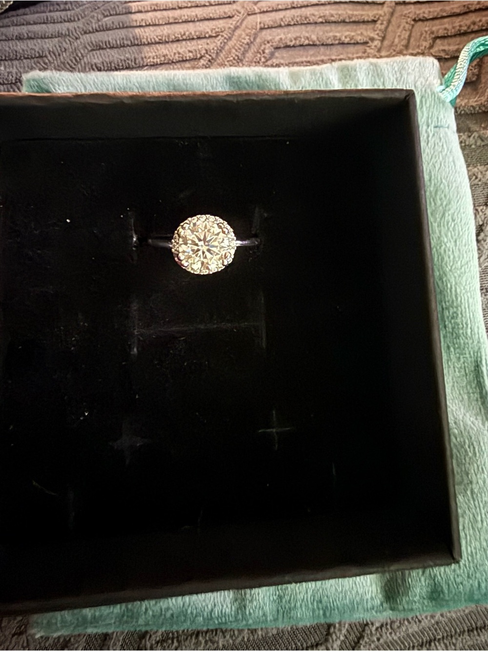 Lab Grown Moissanite Halo Solitaire Ring - Women Jewelry